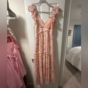 Altar'd State Pink Floral Maxi Dress